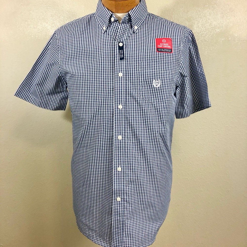 Chaps Freshwater Multi Short Sleeve Easy Care Button Down Shirt